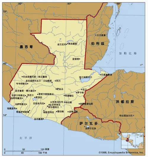 Bản đồ địa hình Guatemala