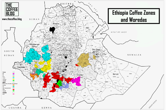 Bản đồ vùng sản xuất Ethiopia710